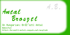 antal brosztl business card